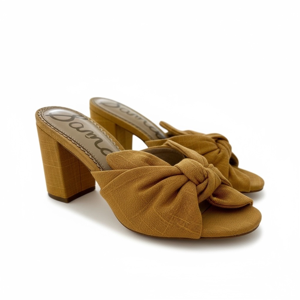 Sam Edelman Mustard Knot Block Heel Mules